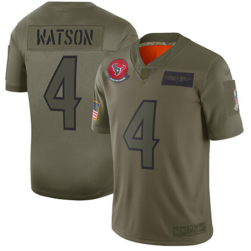 Nike Texans #4 Deshaun Watson Camo Youth Stitched NFL Limited 2019 Salute to Service Jersey Nike Texans #4 Deshaun Watson Camo Youth Stitched NFL Limited 2019 Salute to Service Jersey