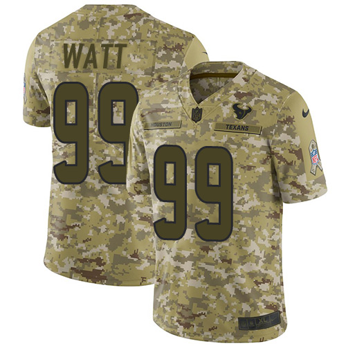 Nike Texans #99 J.J. Watt Camo Youth Stitched NFL Limited 2018 Salute to Service Jersey Nike Texans #99 J.J. Watt Camo Youth Stitched NFL Limited 2018 Salute to Service Jersey