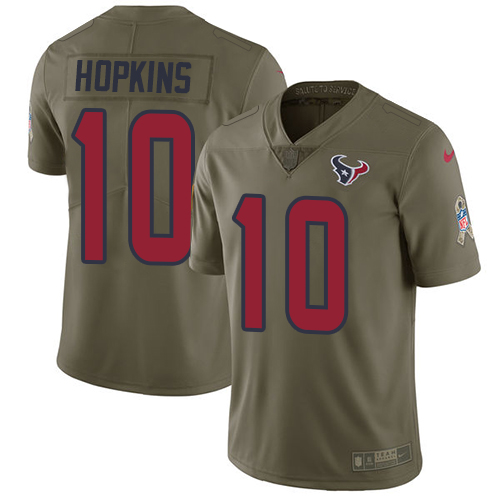 Nike Texans #10 DeAndre Hopkins Olive Youth Stitched NFL Limited 2017 Salute to Service Jersey Nike Texans #10 DeAndre Hopkins Olive Youth Stitched NFL Limited 2017 Salute to Service Jersey