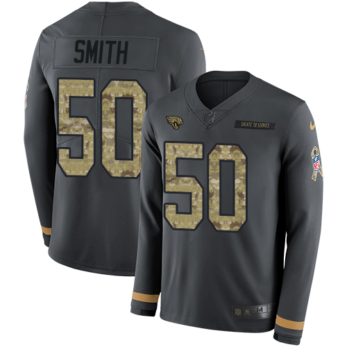 Nike Jaguars #50 Telvin Smith Anthracite Salute to Service Youth Stitched NFL Limited Therma Long Sleeve Jersey Nike Jaguars #50 Telvin Smith Anthracite Salute to Service Youth Stitched NFL Limited Therma Long Sleeve Jersey