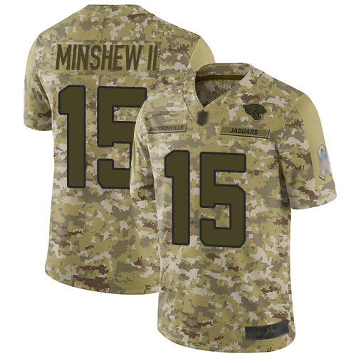 Nike Jaguars #15 Gardner Minshew II Camo Youth Stitched NFL Limited 2018 Salute to Service Jersey Nike Jaguars #15 Gardner Minshew II Camo Youth Stitched NFL Limited 2018 Salute to Service Jersey