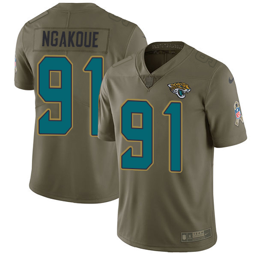Nike Jaguars #91 Yannick Ngakoue Olive Youth Stitched NFL Limited 2017 Salute to Service Jersey Nike Jaguars #91 Yannick Ngakoue Olive Youth Stitched NFL Limited 2017 Salute to Service Jersey