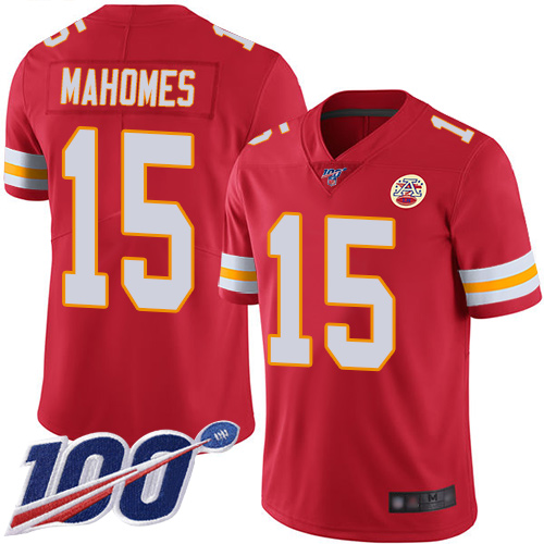 Nike Chiefs #15 Patrick Mahomes Red Team Color Youth Stitched NFL 100th Season Vapor Limited Jersey Nike Chiefs #15 Patrick Mahomes Red Team Color Youth Stitched NFL 100th Season Vapor Limited Jersey