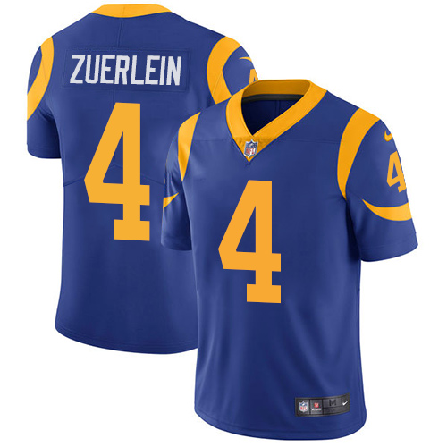 Nike Rams #4 Greg Zuerlein Royal Blue Alternate Youth Stitched NFL Vapor Untouchable Limited Jersey Nike Rams #4 Greg Zuerlein Royal Blue Alternate Youth Stitched NFL Vapor Untouchable Limited Jersey
