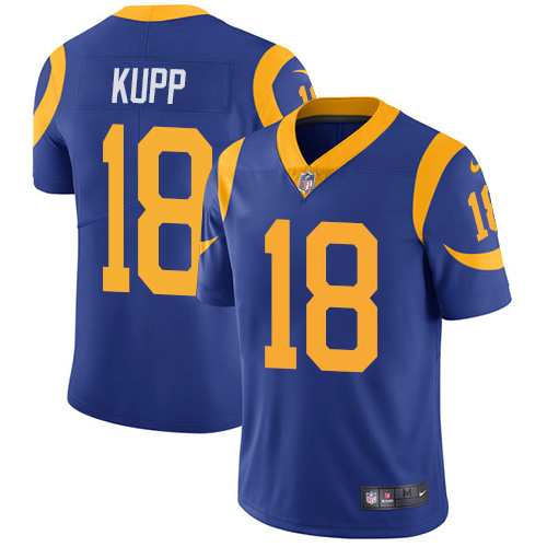 Nike Rams #18 Cooper Kupp Royal Blue Alternate Youth Stitched NFL Vapor Untouchable Limited Jersey Nike Rams #18 Cooper Kupp Royal Blue Alternate Youth Stitched NFL Vapor Untouchable Limited Jersey