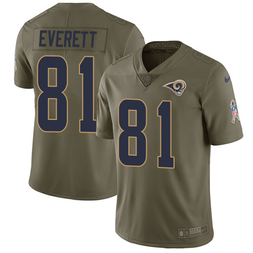 Nike Rams #81 Gerald Everett Olive Youth Stitched NFL Limited 2017 Salute to Service Jersey Nike Rams #81 Gerald Everett Olive Youth Stitched NFL Limited 2017 Salute to Service Jersey