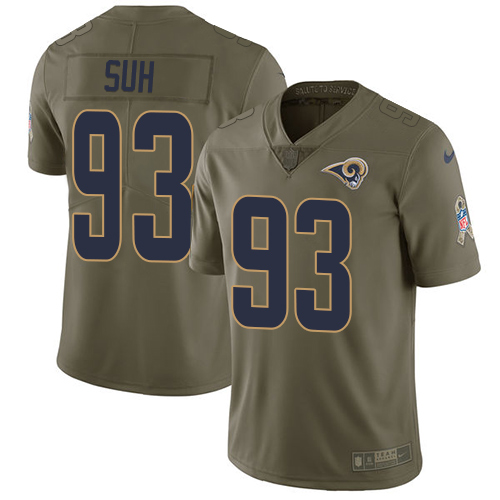 Nike Rams #93 Ndamukong Suh Olive Youth Stitched NFL Limited 2017 Salute to Service Jersey Nike Rams #93 Ndamukong Suh Olive Youth Stitched NFL Limited 2017 Salute to Service Jersey