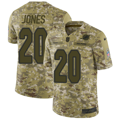 Nike Dolphins #20 Reshad Jones Camo Youth Stitched NFL Limited 2018 Salute to Service Jersey Nike Dolphins #20 Reshad Jones Camo Youth Stitched NFL Limited 2018 Salute to Service Jersey