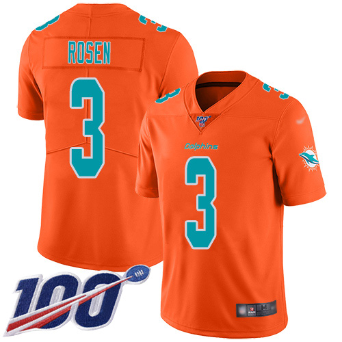 Nike Dolphins #3 Josh Rosen Orange Youth Stitched NFL Limited Inverted Legend 100th Season Jersey Nike Dolphins #3 Josh Rosen Orange Youth Stitched NFL Limited Inverted Legend 100th Season Jersey