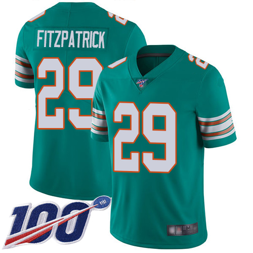 Nike Dolphins #29 Minkah Fitzpatrick Aqua Green Alternate Youth Stitched NFL 100th Season Vapor Limited Jersey Nike Dolphins #29 Minkah Fitzpatrick Aqua Green Alternate Youth Stitched NFL 100th Season Vapor Limited Jersey