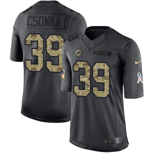 Nike Dolphins #39 Larry Csonka Black Youth Stitched NFL Limited 2016 Salute to Service Jersey Nike Dolphins #39 Larry Csonka Black Youth Stitched NFL Limited 2016 Salute to Service Jersey