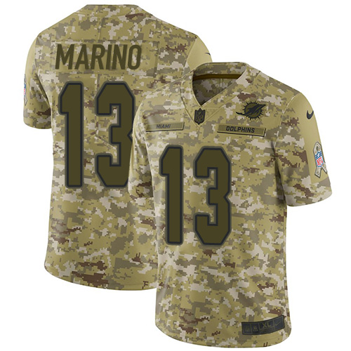 Nike Dolphins #13 Dan Marino Camo Youth Stitched NFL Limited 2018 Salute to Service Jersey Nike Dolphins #13 Dan Marino Camo Youth Stitched NFL Limited 2018 Salute to Service Jersey