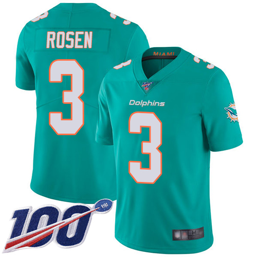 Nike Dolphins #3 Josh Rosen Aqua Green Team Color Youth Stitched NFL 100th Season Vapor Limited Jersey Nike Dolphins #3 Josh Rosen Aqua Green Team Color Youth Stitched NFL 100th Season Vapor Limited Jersey