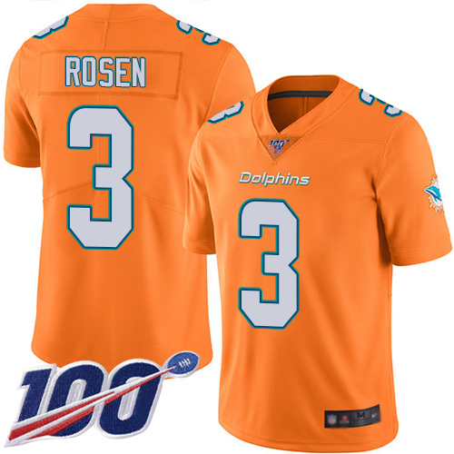 Nike Dolphins #3 Josh Rosen Orange Youth Stitched NFL Limited Rush 100th Season Jersey Nike Dolphins #3 Josh Rosen Orange Youth Stitched NFL Limited Rush 100th Season Jersey