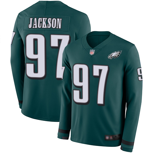 Nike Eagles #97 Malik Jackson Midnight Green Team Color Youth Stitched NFL Limited Therma Long Sleeve Jersey Nike Eagles #97 Malik Jackson Midnight Green Team Color Youth Stitched NFL Limited Therma Long Sleeve Jersey