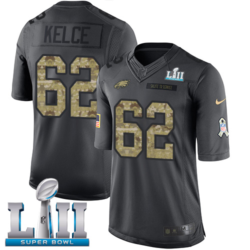Nike Eagles #62 Jason Kelce Black Super Bowl LII Youth Stitched NFL Limited 2016 Salute to Service Jersey Nike Eagles #62 Jason Kelce Black Super Bowl LII Youth Stitched NFL Limited 2016 Salute to Service Jersey