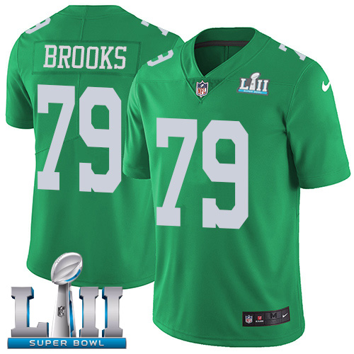 Nike Eagles #79 Brandon Brooks Green Super Bowl LII Youth Stitched NFL Limited Rush Jersey Nike Eagles #79 Brandon Brooks Green Super Bowl LII Youth Stitched NFL Limited Rush Jersey