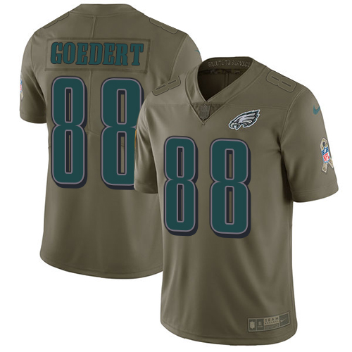 Nike Eagles #88 Dallas Goedert Olive Youth Stitched NFL Limited 2017 Salute to Service Jersey Nike Eagles #88 Dallas Goedert Olive Youth Stitched NFL Limited 2017 Salute to Service Jersey