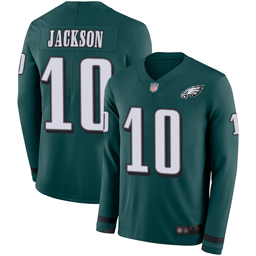 Nike Eagles #10 DeSean Jackson Midnight Green Team Color Youth Stitched NFL Limited Therma Long Sleeve Jersey Nike Eagles #10 DeSean Jackson Midnight Green Team Color Youth Stitched NFL Limited Therma Long Sleeve Jersey