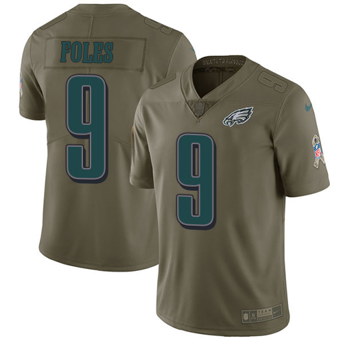 Nike Eagles #9 Nick Foles Olive Youth Stitched NFL Limited 2017 Salute to Service Jersey Nike Eagles #9 Nick Foles Olive Youth Stitched NFL Limited 2017 Salute to Service Jersey