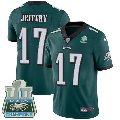 Nike Eagles #17 Alshon Jeffery Midnight Green Team Color Super Bowl LII Champions Youth Stitched NFL Vapor Untouchable Limited Jersey Nike Eagles #17 Alshon Jeffery Midnight Green Team Color Super Bowl LII Champions Youth Stitched NFL Vapor Untouchable Limited Jersey