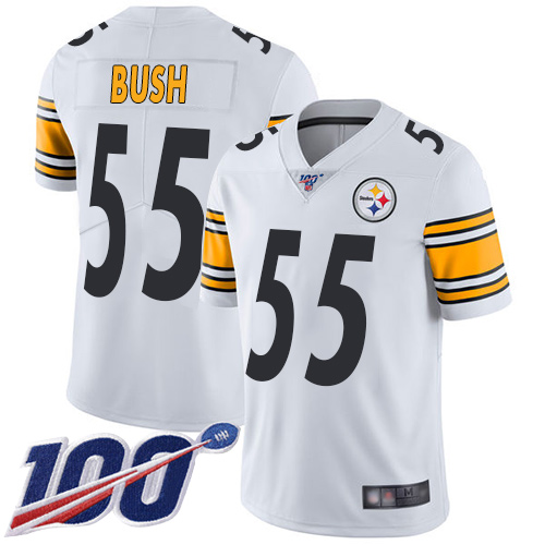 Nike Steelers #55 Devin Bush White Youth Stitched NFL 100th Season Vapor Limited Jersey Nike Steelers #55 Devin Bush White Youth Stitched NFL 100th Season Vapor Limited Jersey