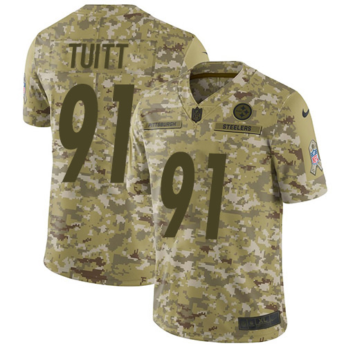 Nike Steelers #91 Stephon Tuitt Camo Youth Stitched NFL Limited 2018 Salute to Service Jersey Nike Steelers #91 Stephon Tuitt Camo Youth Stitched NFL Limited 2018 Salute to Service Jersey