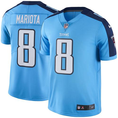 Nike Titans #8 Marcus Mariota Light Blue Youth Stitched NFL Limited Rush Jersey Nike Titans #8 Marcus Mariota Light Blue Youth Stitched NFL Limited Rush Jersey