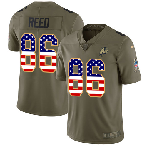Nike Redskins #86 Jordan Reed Olive/USA Flag Youth Stitched NFL Limited 2017 Salute to Service Jersey Nike Redskins #86 Jordan Reed Olive/USA Flag Youth Stitched NFL Limited 2017 Salute to Service Jersey