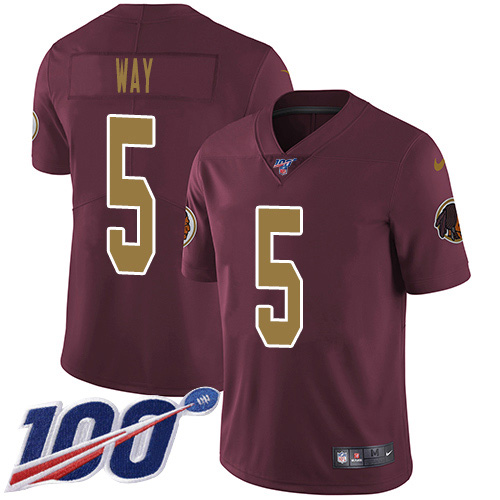 Nike Redskins #5 Tress Way Burgundy Alternate Youth Stitched NFL 100th Season Vapor Untouchable Limited Jersey