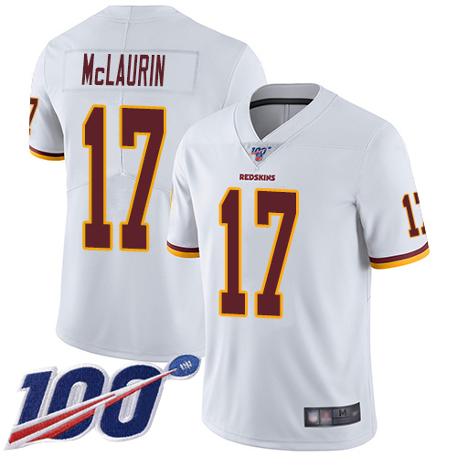 Nike Redskins #17 Terry McLaurin White Youth Stitched NFL 100th Season Vapor Limited Jersey Nike Redskins #17 Terry McLaurin White Youth Stitched NFL 100th Season Vapor Limited Jersey