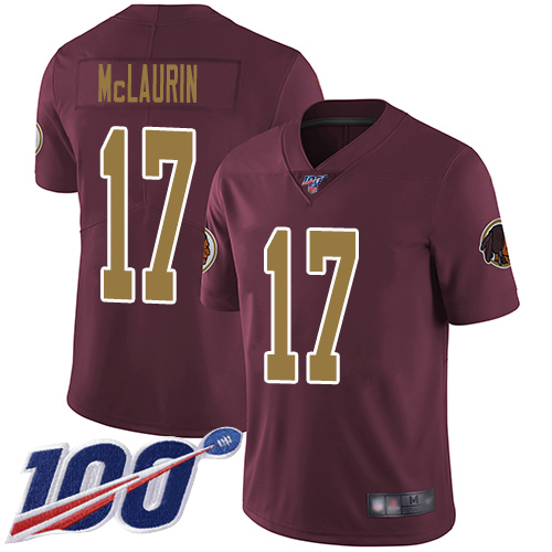 Nike Redskins #17 Terry McLaurin Burgundy Red Alternate Youth Stitched NFL 100th Season Vapor Limited Jersey Nike Redskins #17 Terry McLaurin Burgundy Red Alternate Youth Stitched NFL 100th Season Vapor Limited Jersey
