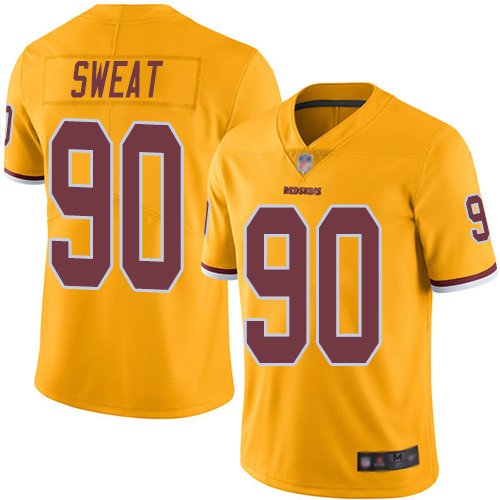 Nike Redskins #90 Montez Sweat Gold Youth Stitched NFL Limited Rush Jersey Nike Redskins #90 Montez Sweat Gold Youth Stitched NFL Limited Rush Jersey