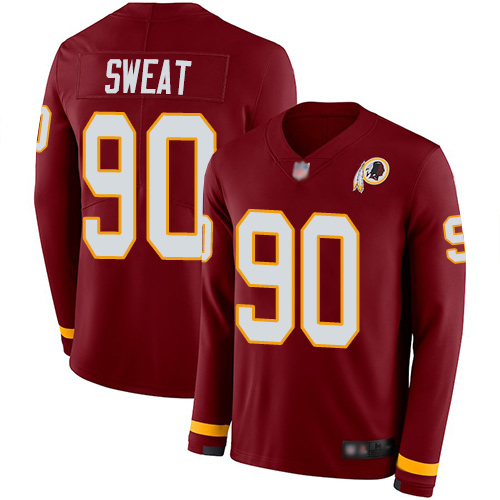 Nike Redskins #90 Montez Sweat Burgundy Red Team Color Youth Stitched NFL Limited Therma Long Sleeve Jersey Nike Redskins #90 Montez Sweat Burgundy Red Team Color Youth Stitched NFL Limited Therma Long Sleeve Jersey