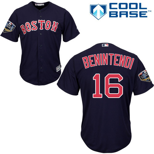 Red Sox #16 Andrew Benintendi Navy Blue Cool Base 2018 World Series Stitched Youth MLB Jersey Red Sox #16 Andrew Benintendi Navy Blue Cool Base 2018 World Series Stitched Youth MLB Jersey