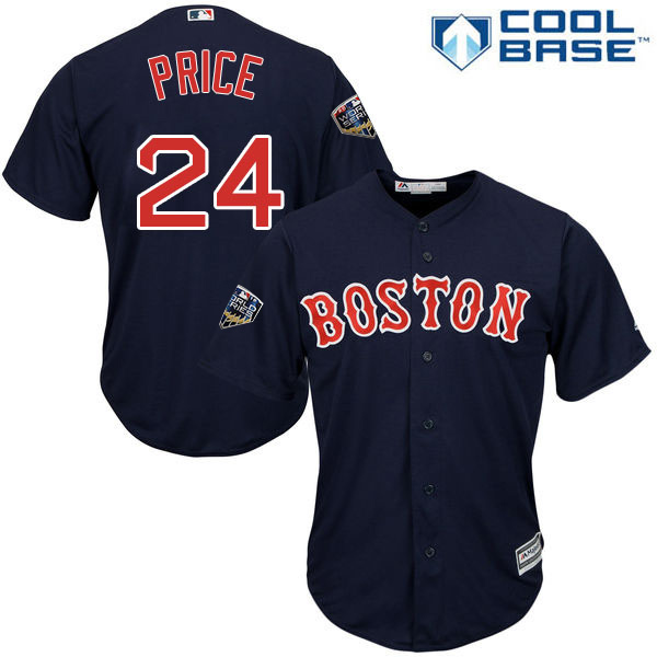 Red Sox #24 David Price Navy Blue Cool Base 2018 World Series Stitched Youth MLB Jersey Red Sox #24 David Price Navy Blue Cool Base 2018 World Series Stitched Youth MLB Jersey