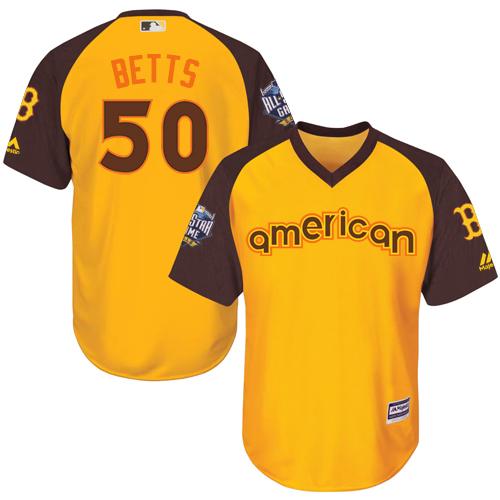 Red Sox #50 Mookie Betts Gold 2016 All-Star American League Stitched Youth MLB Jersey Red Sox #50 Mookie Betts Gold 2016 All-Star American League Stitched Youth MLB Jersey