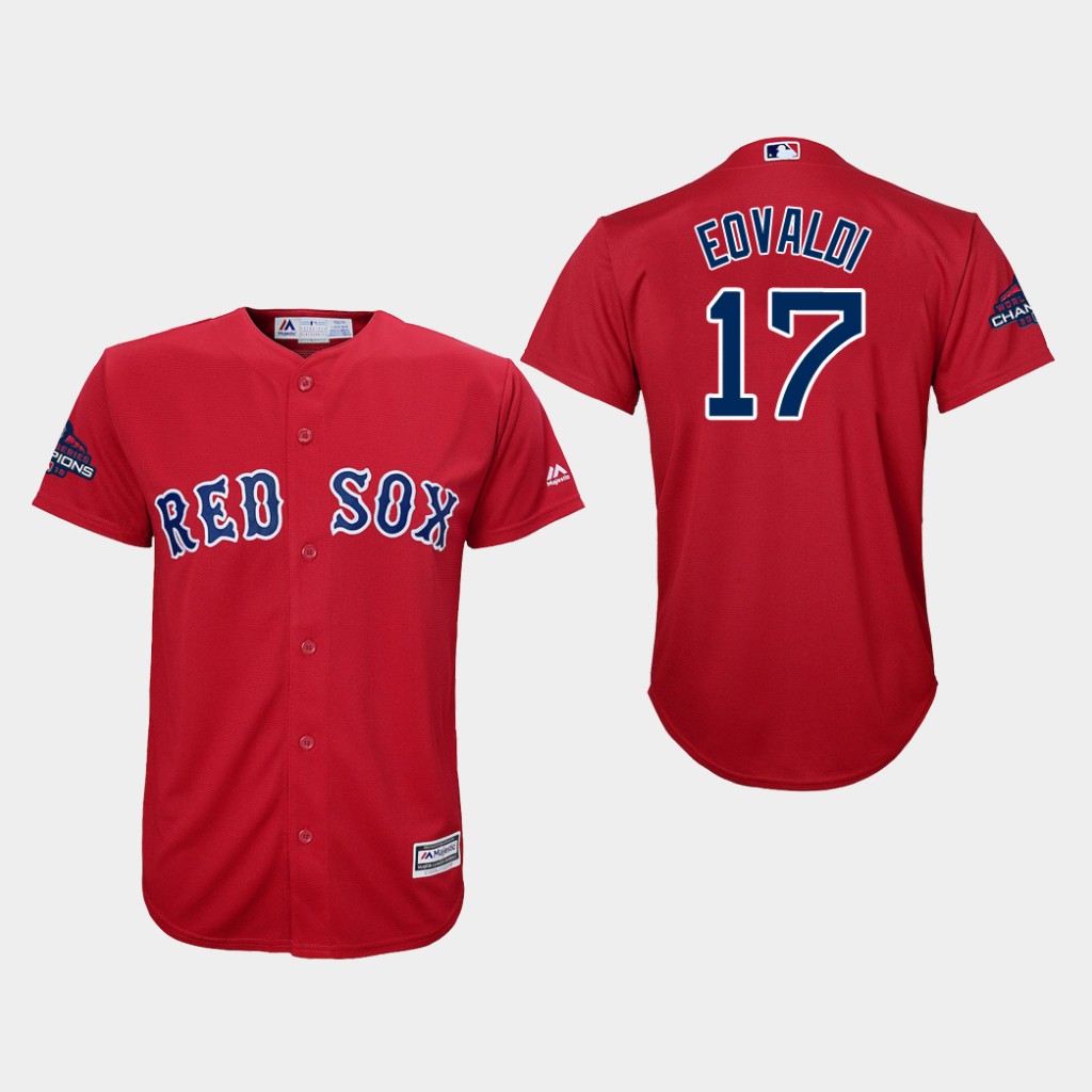 Red Sox #17 Nathan Eovaldi Red Cool Base 2018 World Series Champions Stitched Youth MLB Jersey Red Sox #17 Nathan Eovaldi Red Cool Base 2018 World Series Champions Stitched Youth MLB Jersey