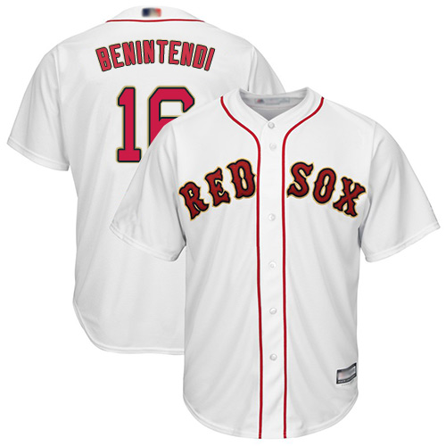 Red Sox #16 Andrew Benintendi White 2019 Gold Program Cool Base Stitched Youth MLB Jersey Red Sox #16 Andrew Benintendi White 2019 Gold Program Cool Base Stitched Youth MLB Jersey