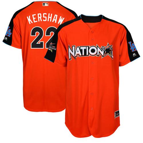 Dodgers #22 Clayton Kershaw Orange 2017 All-Star National League Stitched Youth MLB Jersey Dodgers #22 Clayton Kershaw Orange 2017 All-Star National League Stitched Youth MLB Jersey