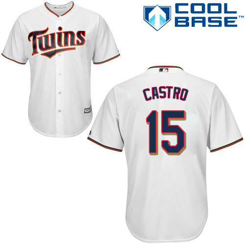 Twins #15 Jason Castro White Cool Base Stitched Youth MLB Jersey Twins #15 Jason Castro White Cool Base Stitched Youth MLB Jersey
