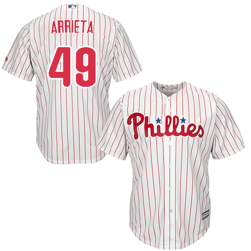 Phillies #49 Jake Arrieta White(Red Strip) Cool Base Stitched Youth MLB Jersey Phillies #49 Jake Arrieta White(Red Strip) Cool Base Stitched Youth MLB Jersey