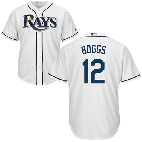Rays #12 Wade Boggs White Cool Base Stitched Youth MLB Jersey Rays #12 Wade Boggs White Cool Base Stitched Youth MLB Jersey