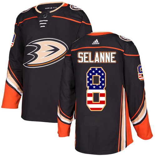 Adidas Ducks #8 Teemu Selanne Black Home Authentic USA Flag Youth Stitched NHL Jersey Adidas Ducks #8 Teemu Selanne Black Home Authentic USA Flag Youth Stitched NHL Jersey