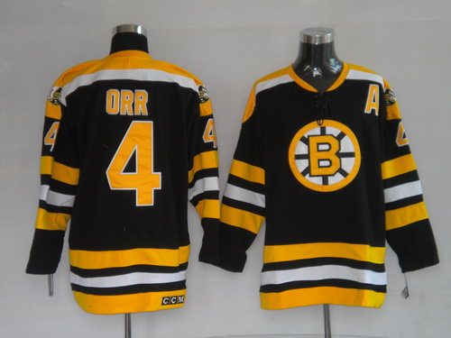 Bruins #4 Bobby Orr CCM Black Embroidered Youth NHL Jersey Bruins #4 Bobby Orr CCM Black Embroidered Youth NHL Jersey