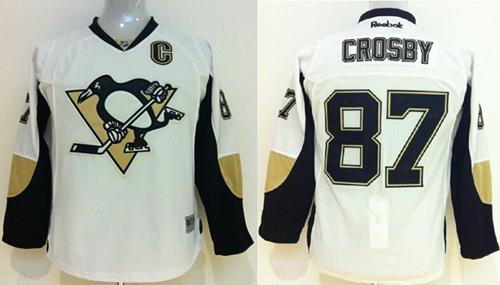 Penguins #87 Sidney Crosby White Stitched Youth NHL Jersey Penguins #87 Sidney Crosby White Stitched Youth NHL Jersey