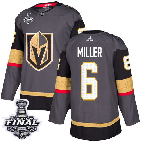 Adidas Golden Knights #6 Colin Miller Grey Home Authentic 2018 Stanley Cup Final Stitched Youth NHL Jersey Adidas Golden Knights #6 Colin Miller Grey Home Authentic 2018 Stanley Cup Final Stitched Youth NHL Jersey
