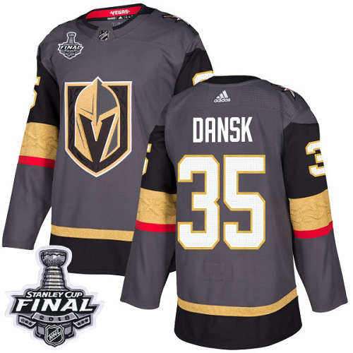 Adidas Golden Knights #35 Oscar Dansk Grey Home Authentic 2018 Stanley Cup Final Stitched Youth NHL Jersey Adidas Golden Knights #35 Oscar Dansk Grey Home Authentic 2018 Stanley Cup Final Stitched Youth NHL Jersey