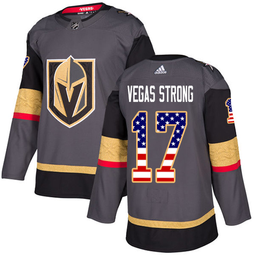 Adidas Golden Knights #17 Vegas Strong Grey Home Authentic USA Flag Stitched Youth NHL Jersey Adidas Golden Knights #17 Vegas Strong Grey Home Authentic USA Flag Stitched Youth NHL Jersey