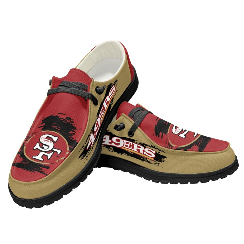 Women's San Francisco 49ers Loafers Lace Up Shoes 001 (Pls check description for details)